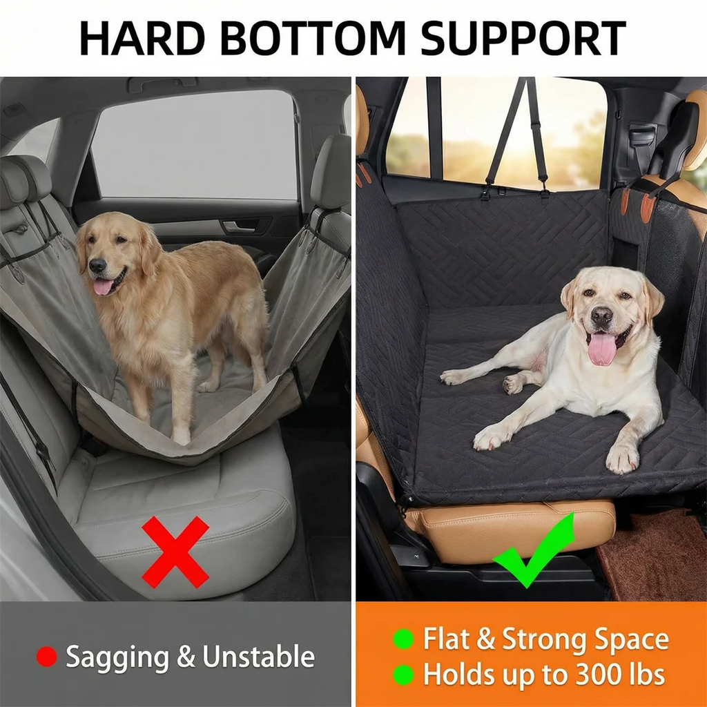 Cama de Carro Convertível para Cães, Capa de Banco Extensível e Impermeável com Base Antiderrapante, Tapete Confortável para Carro, SUV e Camião.