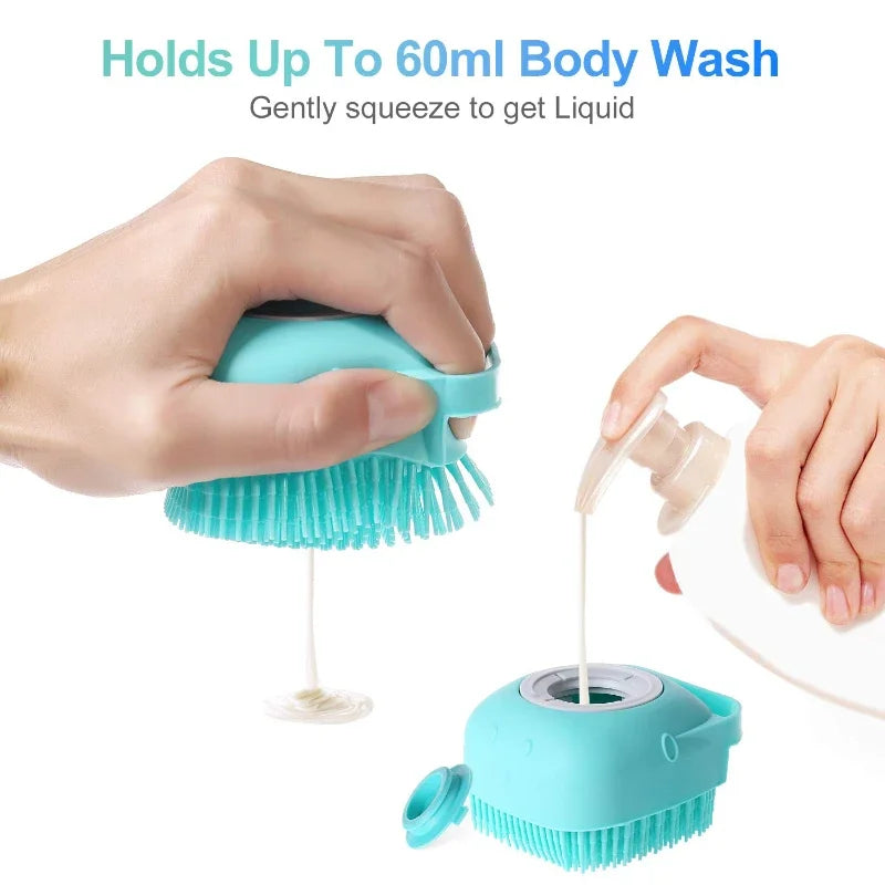 Escova de Banho em Silicone com Dispensador de Champô – Balsapets