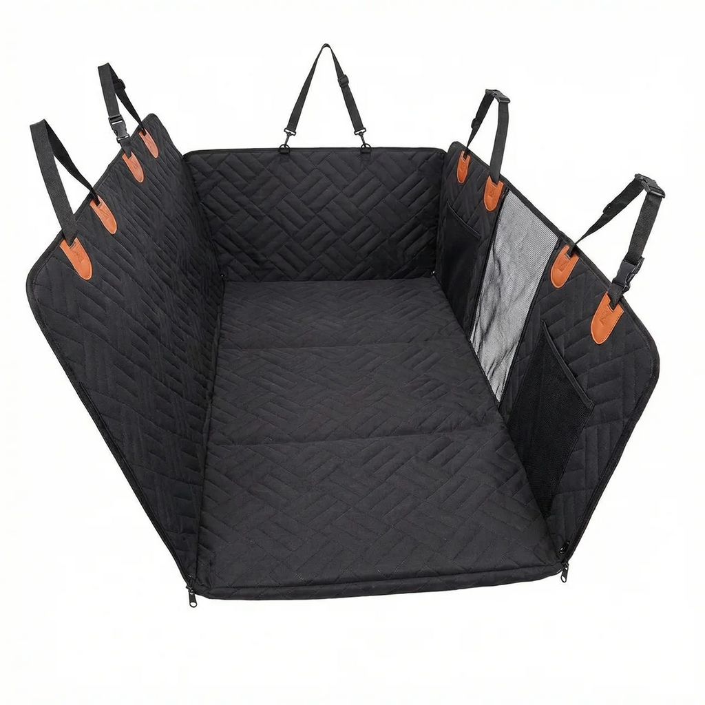 Cama de Carro Convertível para Cães, Capa de Banco Extensível e Impermeável com Base Antiderrapante, Tapete Confortável para Carro, SUV e Camião.