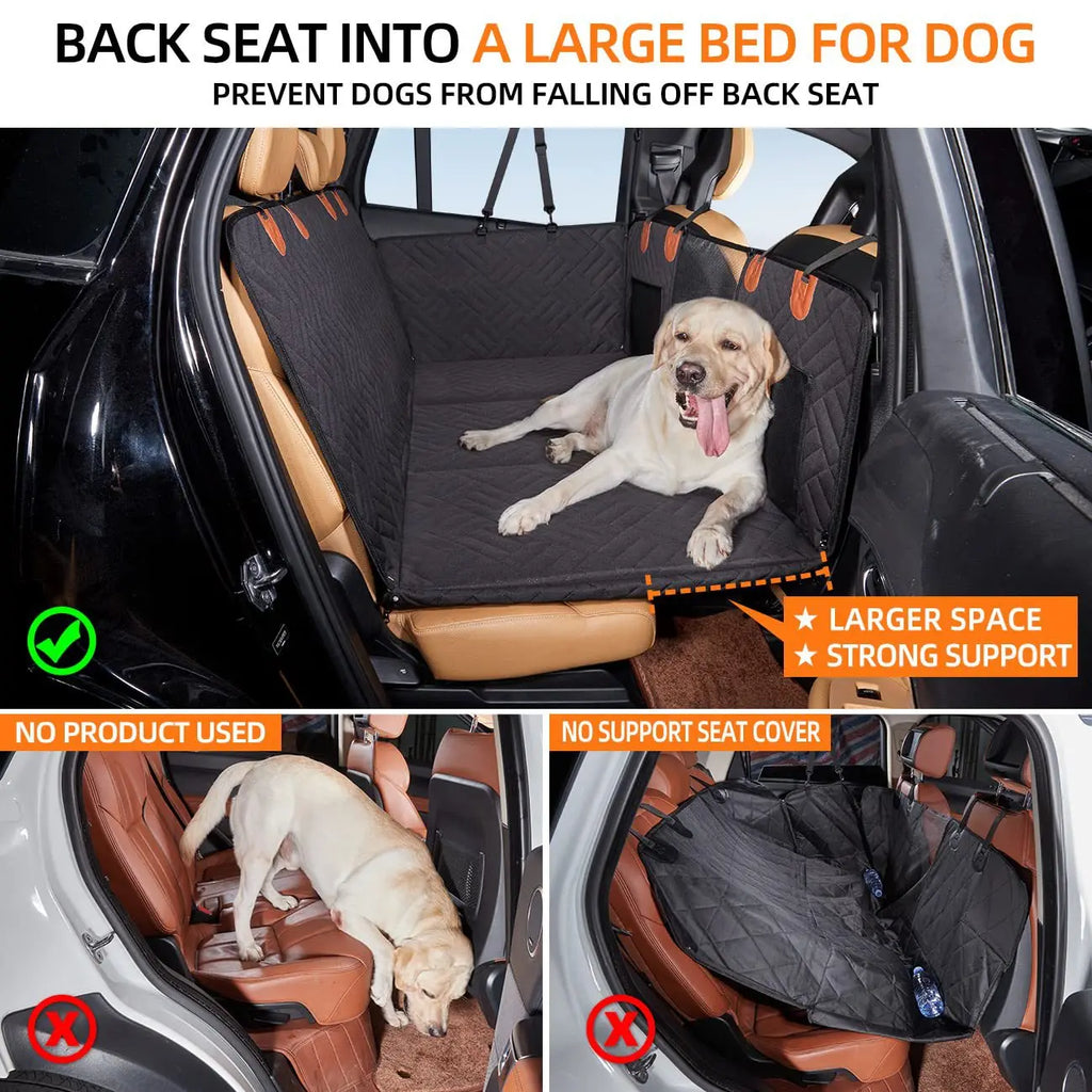 Cama de Carro Convertível para Cães, Capa de Banco Extensível e Impermeável com Base Antiderrapante, Tapete Confortável para Carro, SUV e Camião.