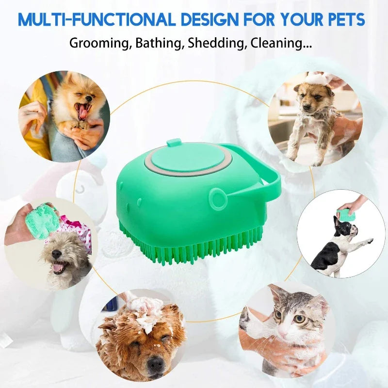 Escova de Banho em Silicone com Dispensador de Champô – Balsapets
